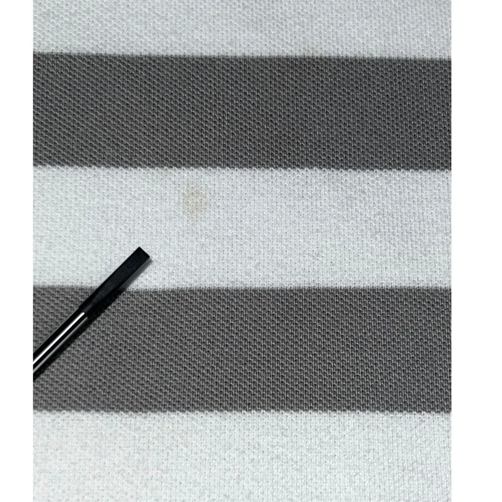 Polo Ralph Lauren Mens XL Grey White Striped Short Sleeve Cotton Polo Shirt